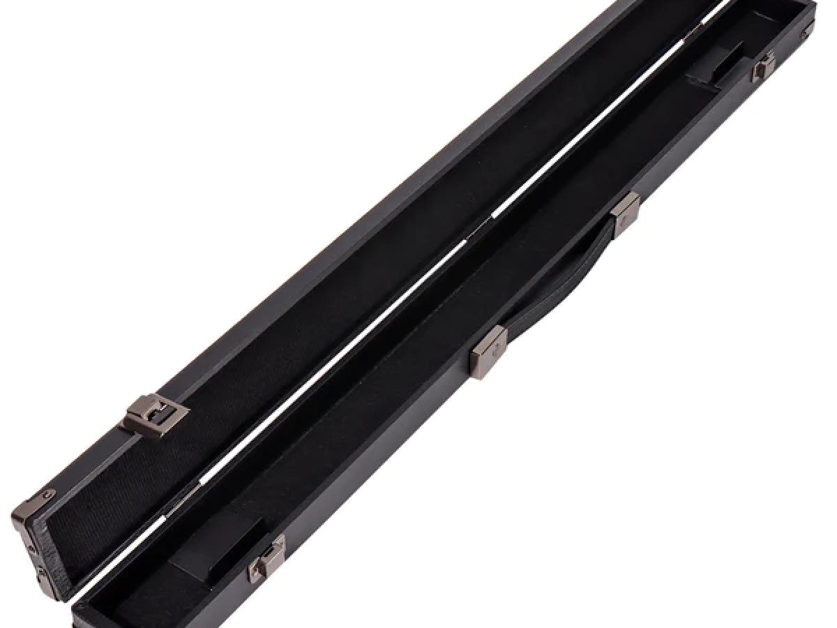 Caja de Billar de Polipiel Dura Negra 1x1 Caja para Tacos de Billar para Taco de billar de 2 piezas