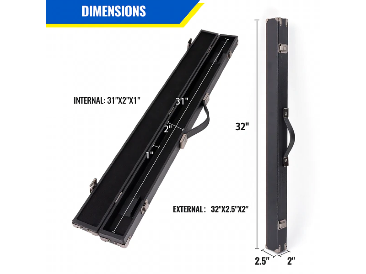 Caja de Billar de Polipiel Dura Negra 1x1 Caja para Tacos de Billar para Taco de billar de 2 piezas Caja de Billar de Polipiel Dura Negra 1x1 Caja para Tacos de Billar para Taco de billar de 2 piezas