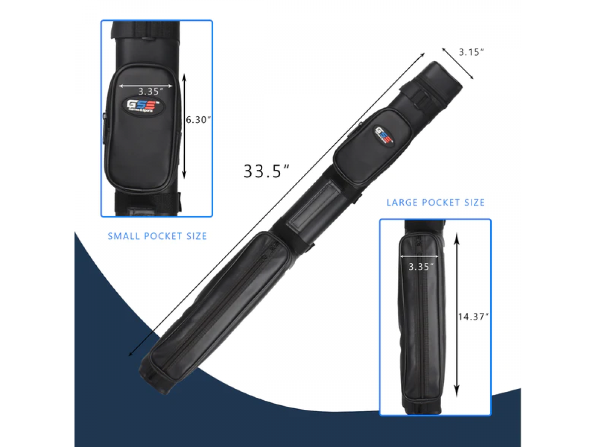 Estuche de Transporte para Taco de Billar Cuadrado Duro 2x2 con Bolsa de Accesorios para Tacos (5 colores disponibles) Series Estuche de Transporte para Taco de Billar Cuadrado Duro 2x2 con Bolsa de Accesorios para Tacos (5 colores disponibles) Series