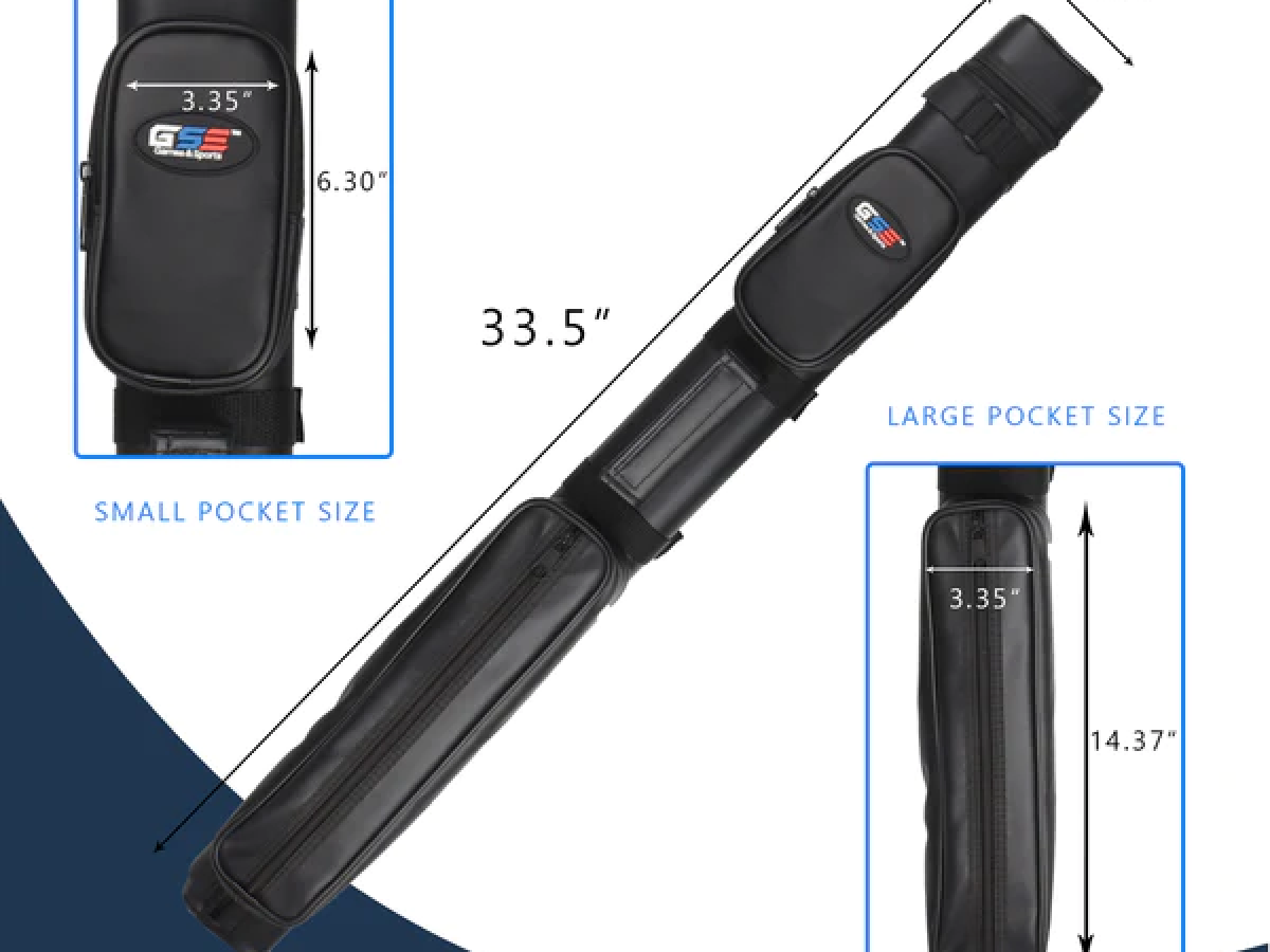 Estuche de Transporte para Taco de Billar Cuadrado Duro 2x2 con Bolsa de Accesorios para Tacos (5 colores disponibles) Series