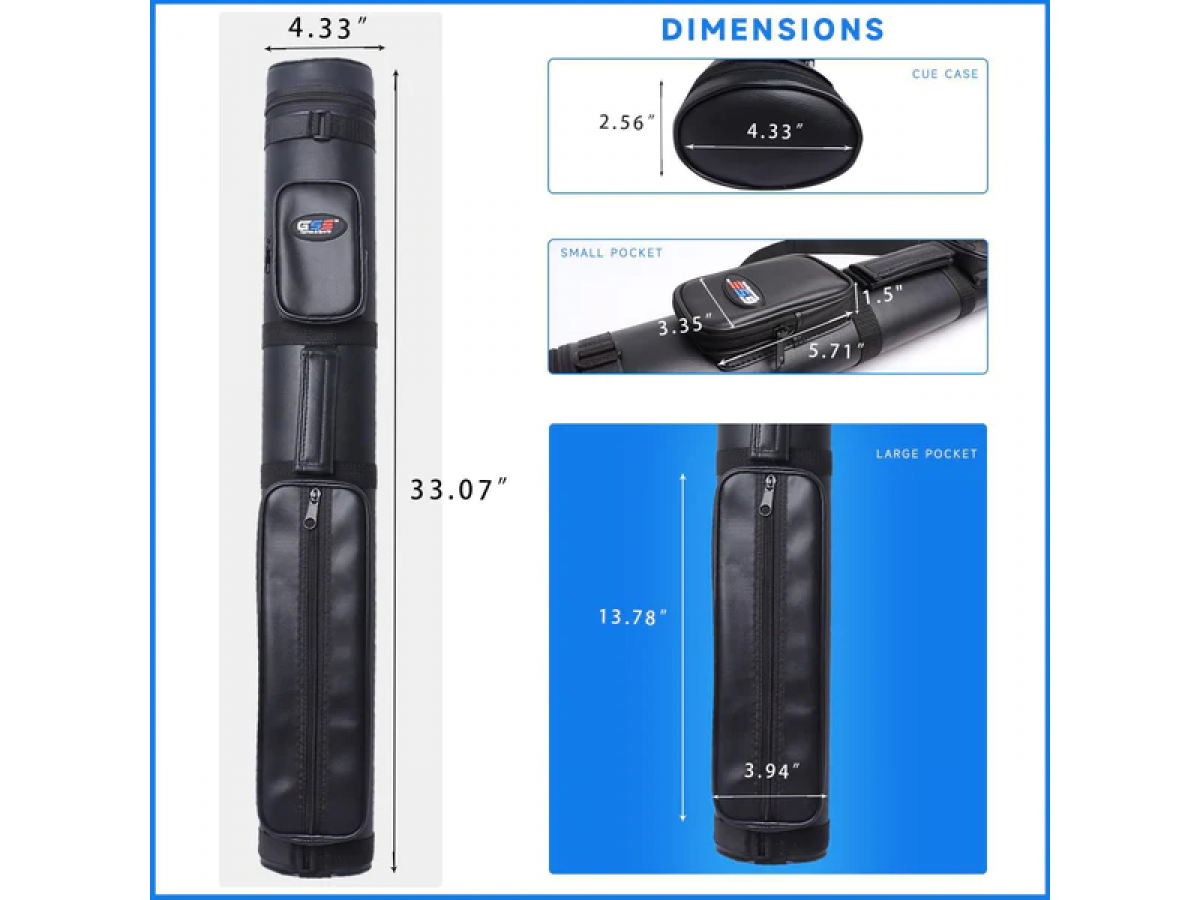 Estuche de Transporte para Taco de Billar Ovalado Duro 2x2 con Bolsa de Accesorios para Tacos (5 colores disponibles) Estuche de Transporte para Taco de Billar Ovalado Duro 2x2 con Bolsa de Accesorios para Tacos (5 colores disponibles)