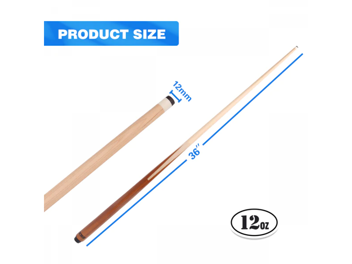 Taco de Billar Clásico de Arce Canadiense de 36"/42"/48"/58" Taco de Billar de Madera Dura para Niños y Adultos