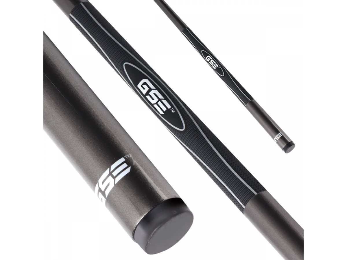 Taco de Billar compuesto de Grafito y Fibra de Vidrio de 58" y 2 Piezas para uso Comercial, Bar y Casa - Gris Pulido (18 oz-21 oz disponible)