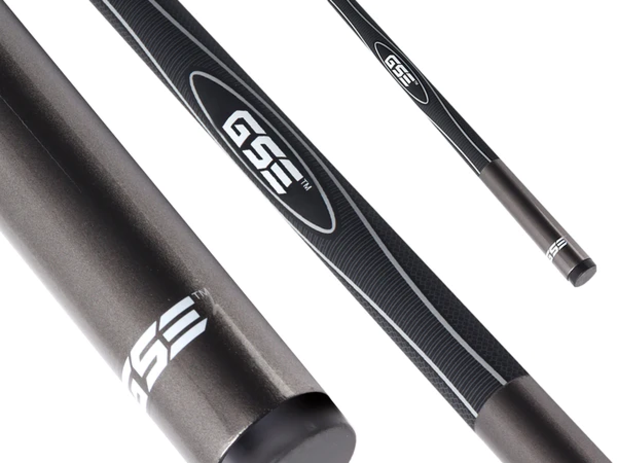 Taco de Billar compuesto de Grafito y Fibra de Vidrio de 58" y 2 Piezas para uso Comercial, Bar y Casa - Gris Pulido (18 oz-21 oz disponible)