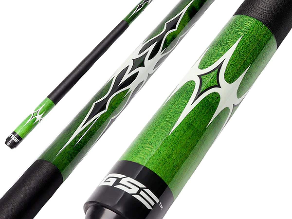 Taco de Billar Portátil de 58" y 2 Piezas de Arce Canadiense para Práctica y uso Comercial (Verde, 18-21 oz)