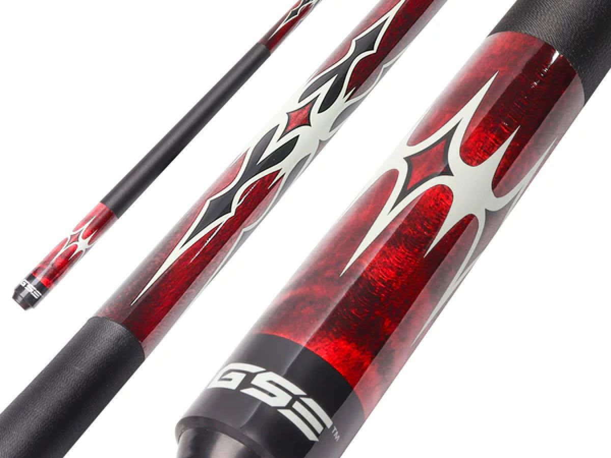 Taco de Billar Portátil de 58" y 2 Piezas de Arce Canadiense para Práctica y uso Comercial (Rojo, 18-21 oz)