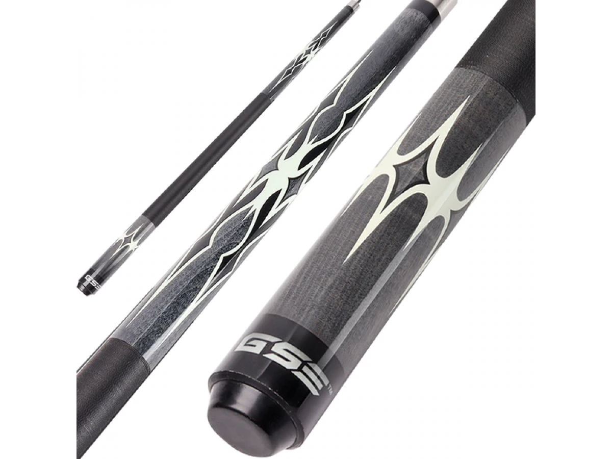 Taco de Billar Portátil de 58" y 2 Piezas de Arce Canadiense para Práctica y uso Comercial (Negro, 18-21 oz)