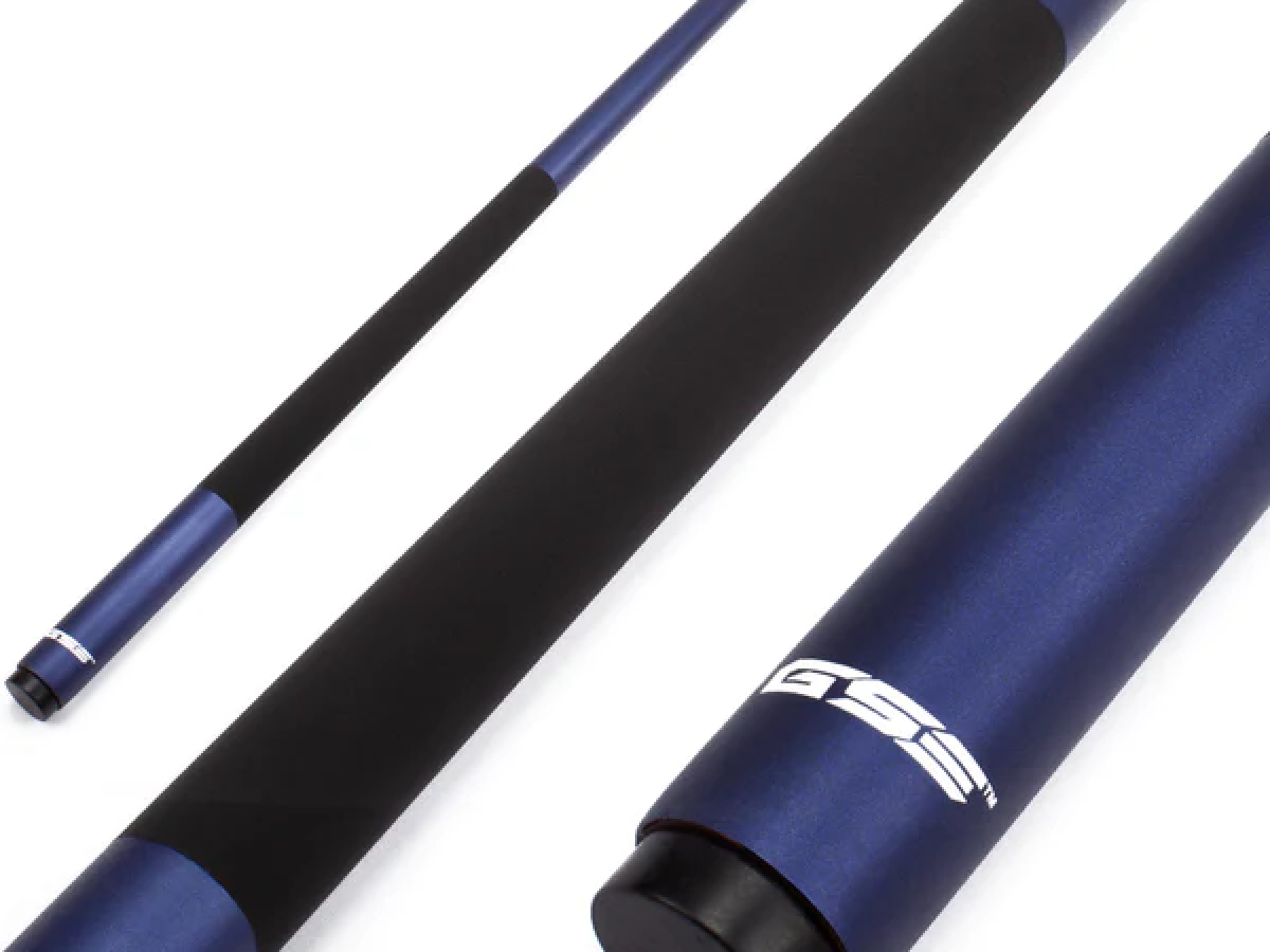 Taco de Billar Portátil Desmontable compuesto de Grafito de Fibra de Vidrio de 58" en 2 Piezas para uso Comercial, Bar y Casa - Azul (18-21oz)