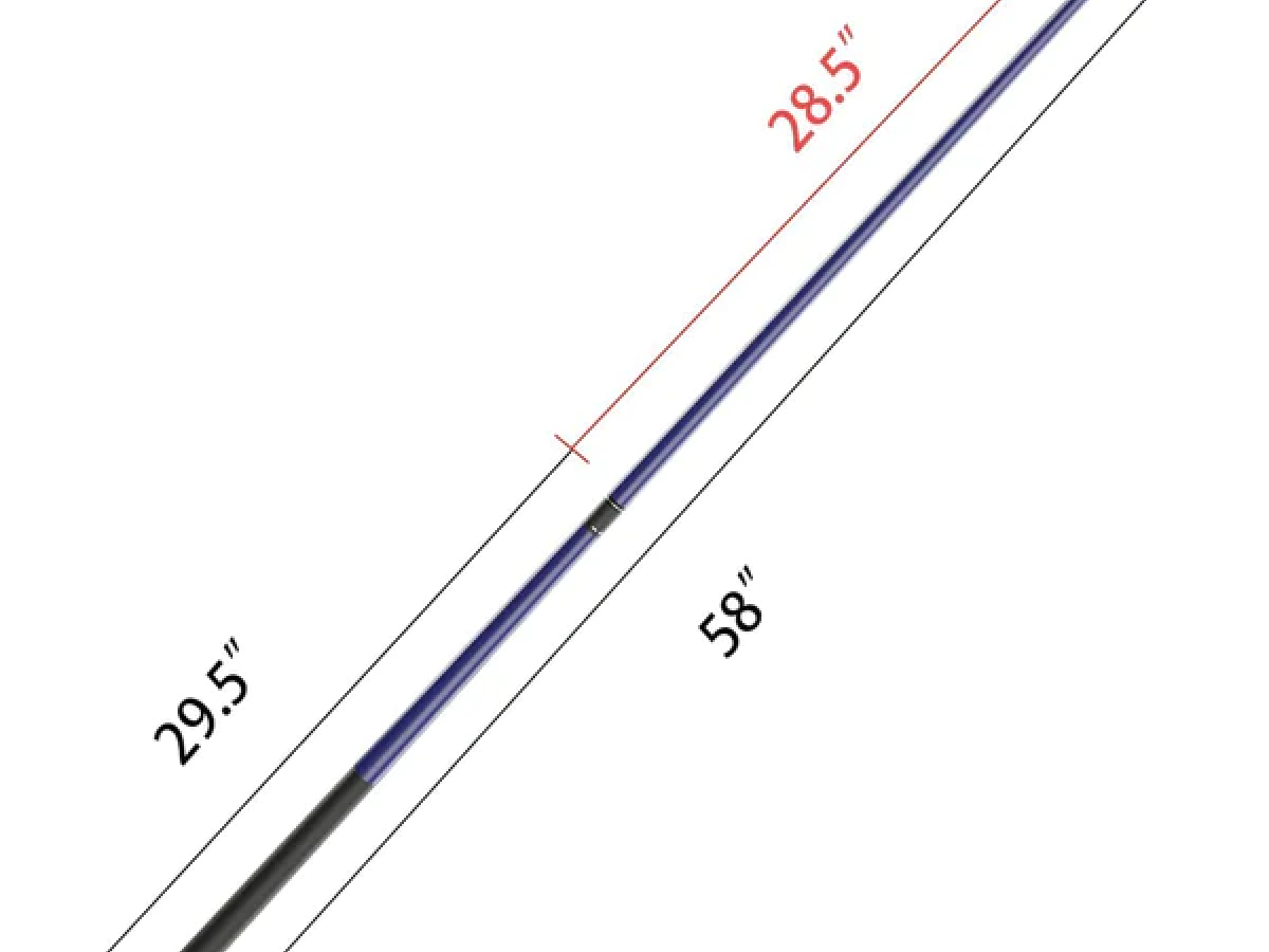 Taco de Billar Portátil Desmontable compuesto de Grafito de Fibra de Vidrio de 58" en 2 Piezas para uso Comercial, Bar y Casa - Azul (18-21oz)