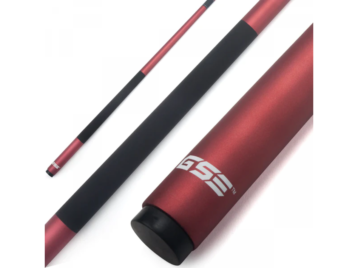 Taco de Billar Portátil Desmontable compuesto de Grafito de Fibra de Vidrio de 58" en 2 Piezas para uso Comercial, Bar y Casa - Rojo (18-21oz)