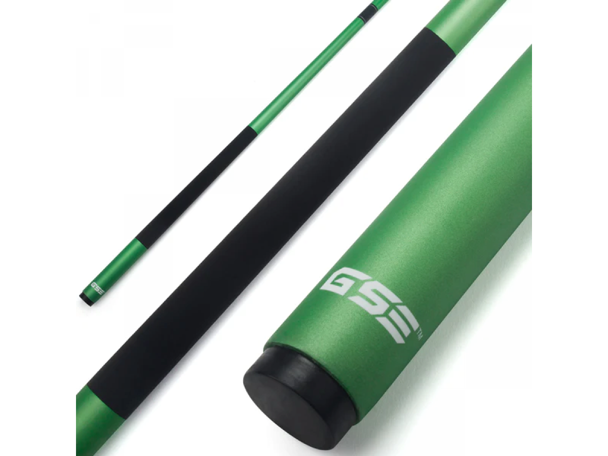 Taco de Billar Portátil Desmontable compuesto de Grafito de Fibra de Vidrio de 58 " y 2 Piezas para uso Comercial, Bar y Casa, Verde (18-21oz)