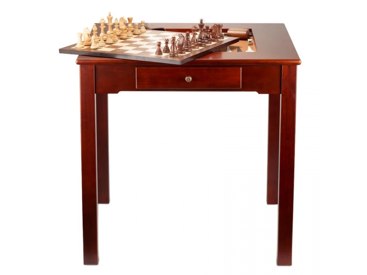 Mesa de Juegos 4 en 1, Ajedrez, Damas, Backgammon y Mesa de Juego