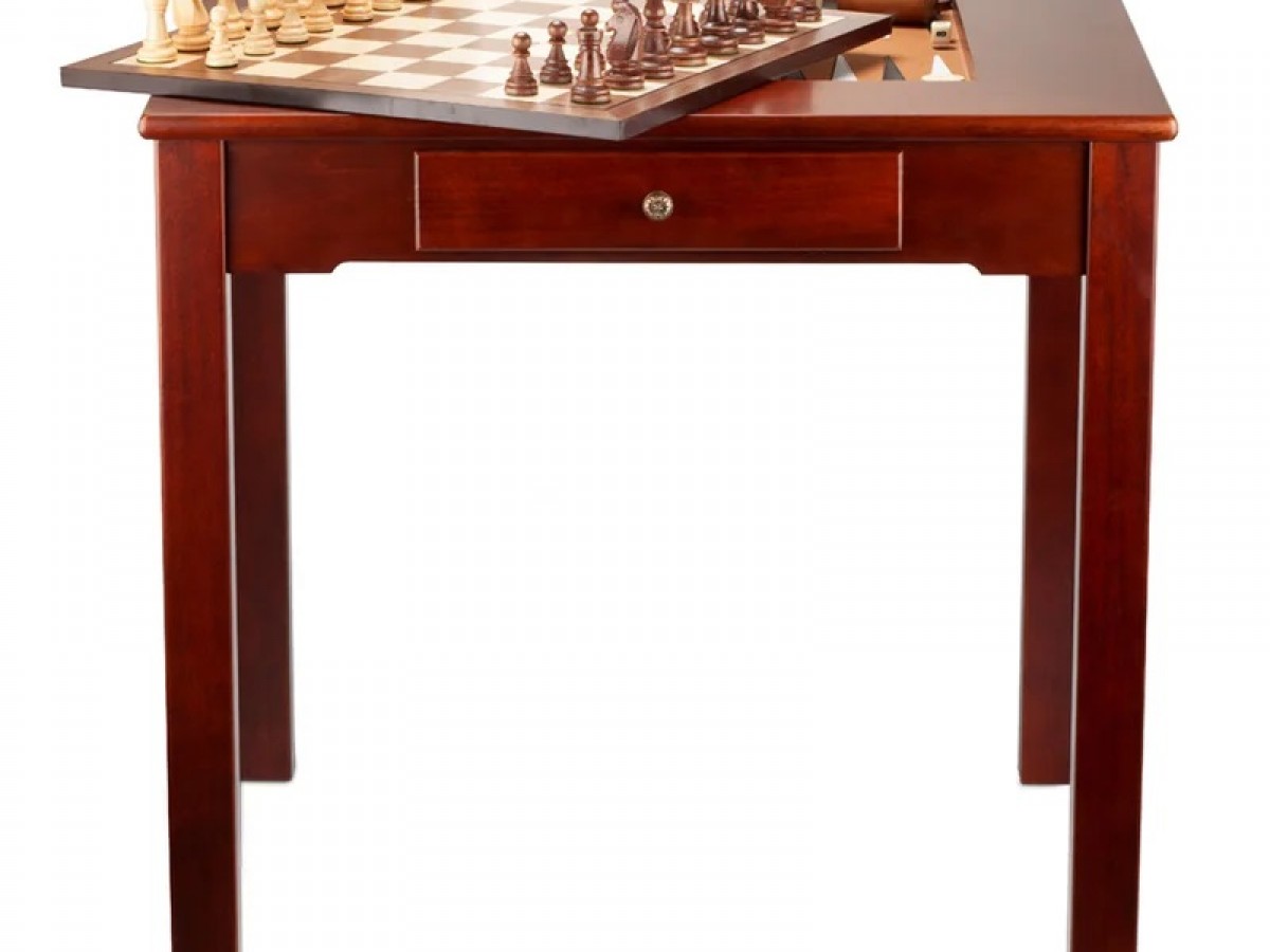 Mesa de Juegos 4 en 1, Ajedrez, Damas, Backgammon y Mesa de Juego