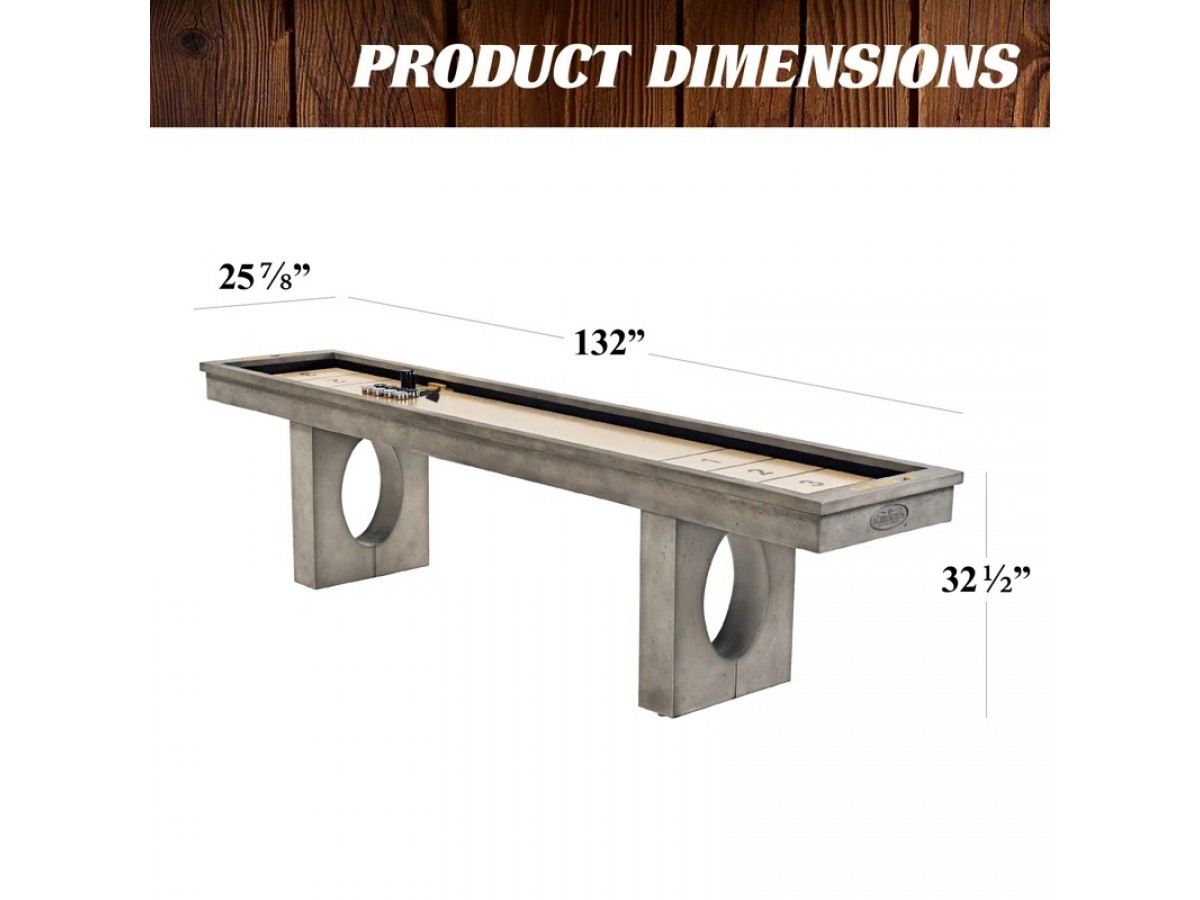 Mesa de Shuffleboard para Exteriores de 11 pies con Campo de Juego para Todo Clima y Set de 8 Discos Mesa de Shuffleboard para Exteriores de 11 pies con Campo de Juego para Todo Clima y Set de 8 Discos