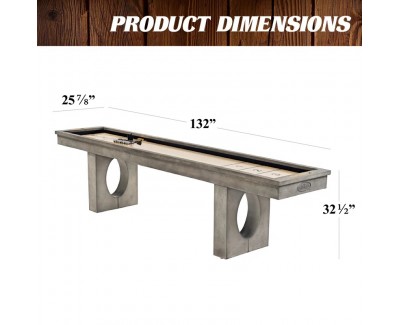 Mesa de Shuffleboard para Exteriores Barbington Billiards de 11 pies con Campo de Juego para Todo Clima y Set de 8 Discos