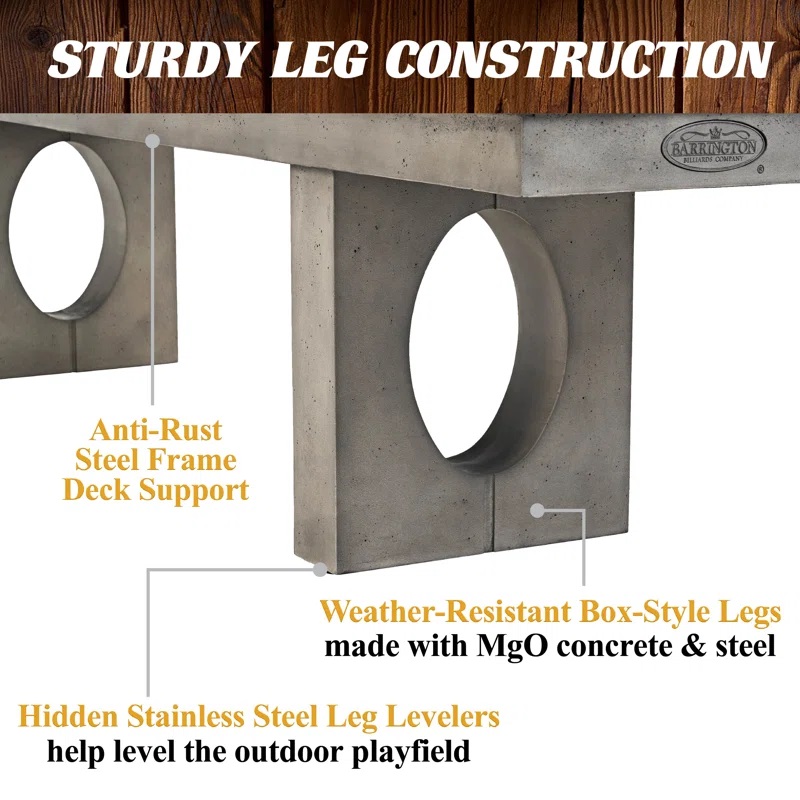 Mesa de Shuffleboard para Exteriores Barbington Billiards de 11 pies con Campo de Juego para Todo Clima y Set de 8 Discos