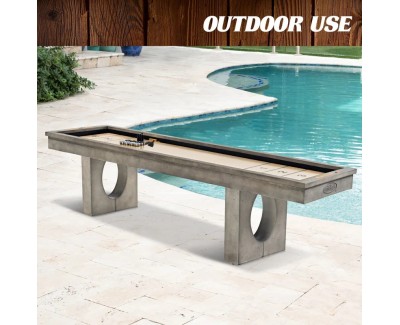 Mesa de Shuffleboard para Exteriores Barbington Billiards de 11 pies con Campo de Juego para Todo Clima y Set de 8 Discos