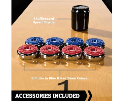 Mesa de shuffleboard Kinwood para Salón de Juegos con set de 8 discos