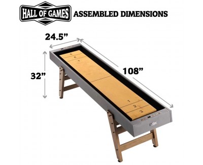 Mesa de shuffleboard Kinwood para Salón de Juegos con set de 8 discos