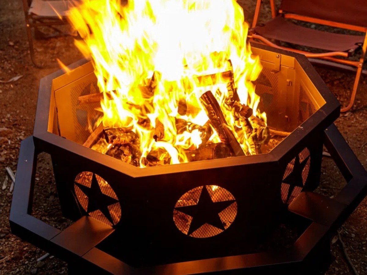 Fogon Octagonal con Estrellas para Fuego al Aire Libre