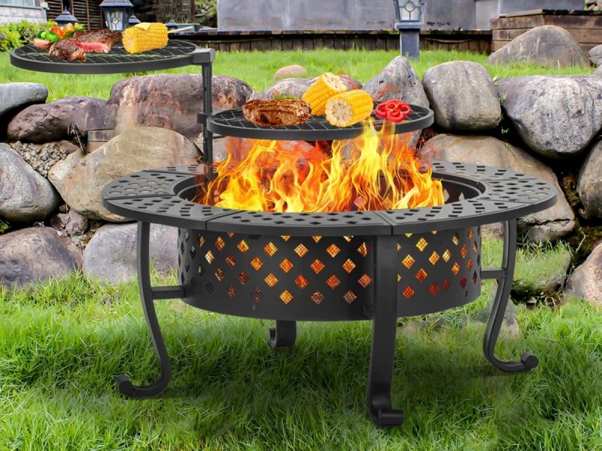 Fogon de Acero para Fogata y Asador 3 en 1