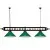 Lampara colgante de 149 cm decorada con ruedo de pool para mesa de billar con 3 sombras color verde