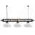 Lampara colgante de 149 cm decorada con ruedo de pool para mesa de billar con 3 sombras de vidrio blanco