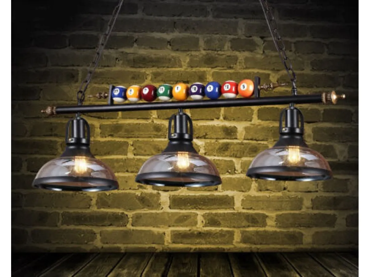 LAMPARA PARA MESA DE BILLAR CON BOLAS DE BILLAR