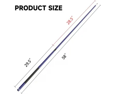 Taco de Billar Portátil Desmontable compuesto de Grafito de Fibra de Vidrio de 58" en 2 Piezas para uso Comercial, Bar y Casa - Azul (18-21oz) Taco de Billar Portátil Desmontable compuesto de Grafito de Fibra de Vidrio de 58" en 2 Piezas para uso Comercial, Bar y Casa - Azul (18-21oz)