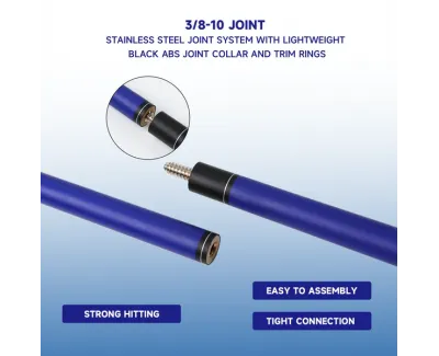 Taco de Billar Portátil Desmontable compuesto de Grafito de Fibra de Vidrio de 58" en 2 Piezas para uso Comercial, Bar y Casa - Azul (18-21oz) Taco de Billar Portátil Desmontable compuesto de Grafito de Fibra de Vidrio de 58" en 2 Piezas para uso Comercial, Bar y Casa - Azul (18-21oz)