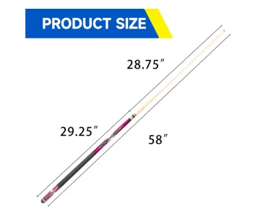 Taco de Billar Portátil de 58" y 2 Piezas de Arce Canadiense para Práctica y uso Comercial (Púrpura, 18-21 oz)