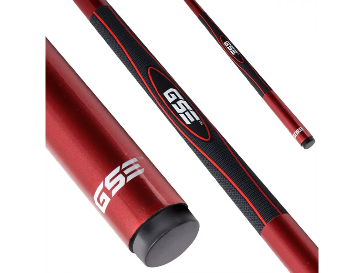 Taco de Billar compuesto de Grafito y Fibra de Vidrio de 58" y 2 Piezas para uso Comercial, Bar y Casa - Rojo Pulido (18 oz-21 oz disponible)