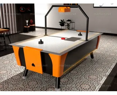 Mesa de Air Hockey Profesional con Luz Led Negra y Naranja Mesa de Air Hockey Profesional con Luz Led Negra y Naranja