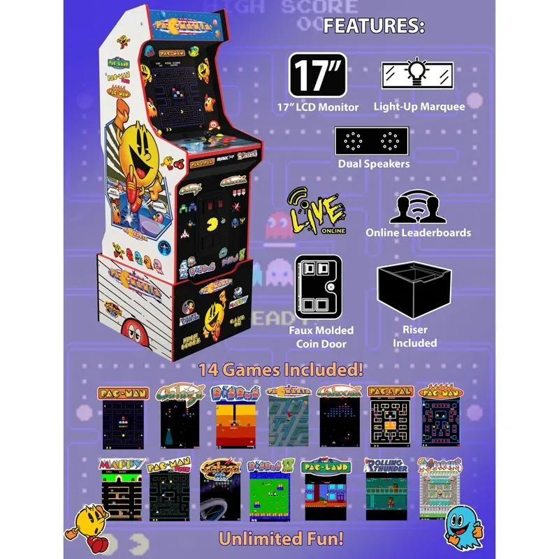Maquina Arcade Pacman Personalizado con Pac-Mania incluye 14 juegos Maquina Arcade Pacman Personalizado con Pac-Mania incluye 14 juegos