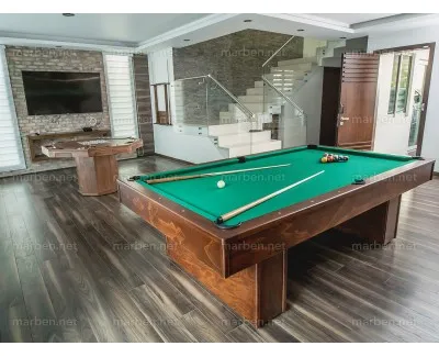 Mesa de Billar Monterrey Color Imitación Parota Tamaño Estándar