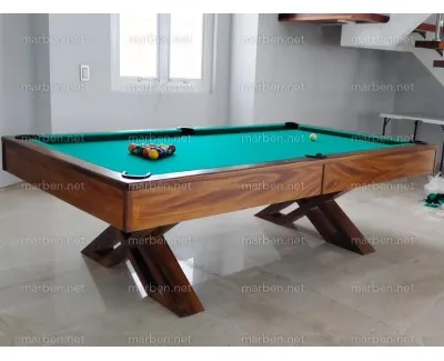 Mesa de Billar San Antonio tamaño Estándar Madera y Patas de Parota