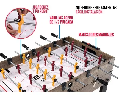 Mesa Multijuegos 3 en 1 de 48 Pulgadas MD Sports Mesa Multijuegos 3 en 1 de 48 Pulgadas MD Sports
