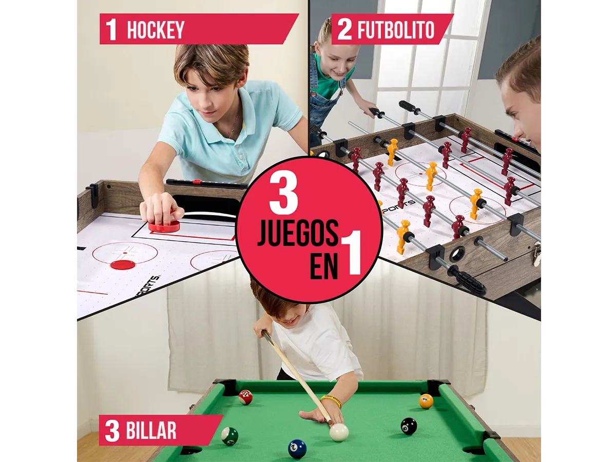 Mesa Multijuegos 3 en 1 de 48 Pulgadas MD Sports Mesa Multijuegos 3 en 1 de 48 Pulgadas MD Sports