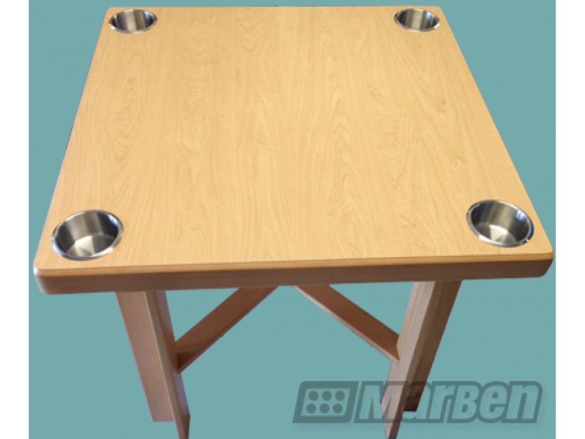 Mesa de Dominó con Portavasos de Aluminio Mesa de Dominó con Portavasos de Aluminio