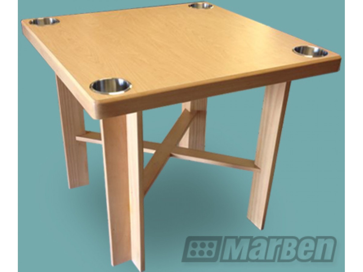 Mesa de Dominó con Portavasos de Aluminio Mesa de Dominó con Portavasos de Aluminio