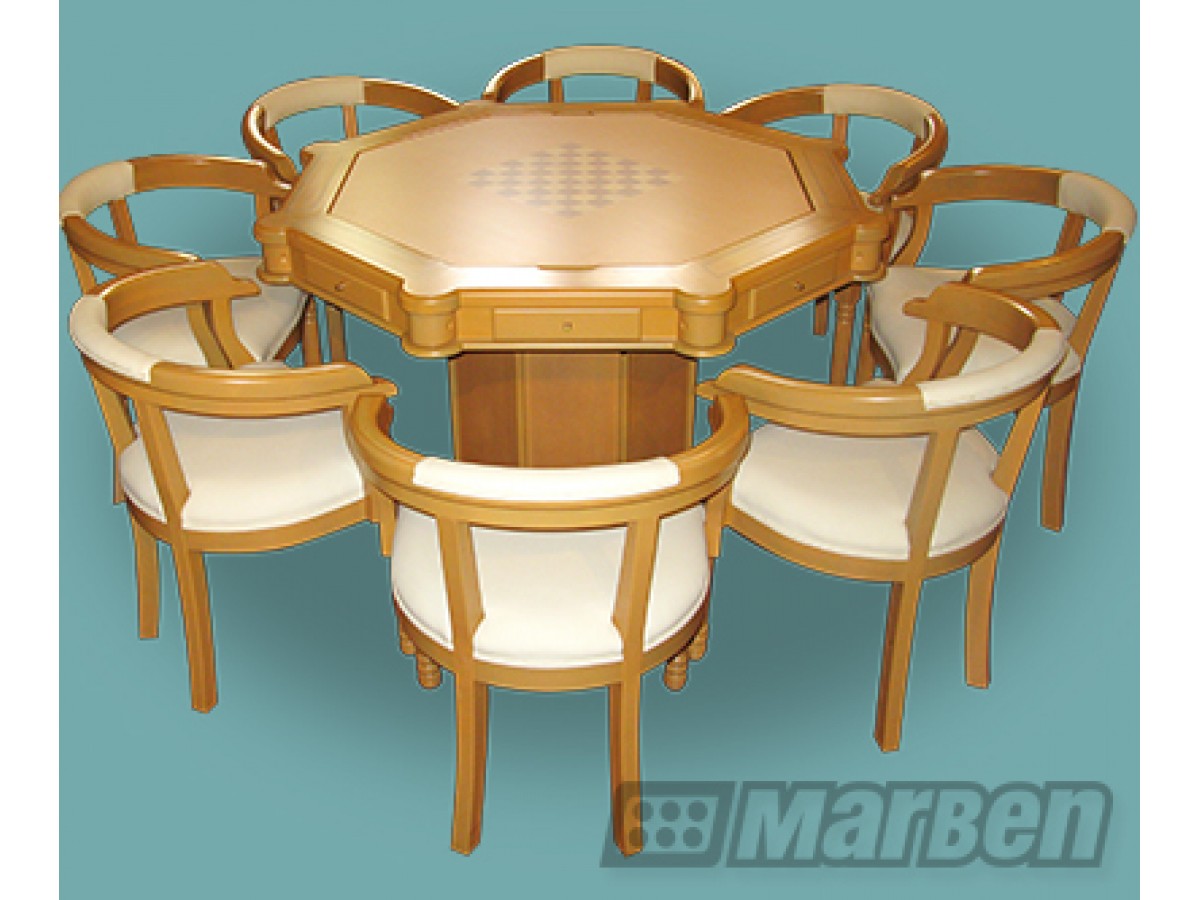 MESA DE JUEGO- CLASICA DE LUJO - OCTAGONAL (BANACK) (V) 