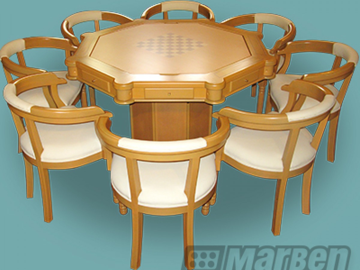 MESA DE JUEGO- CLASICA DE LUJO - OCTAGONAL (BANACK) (V) 